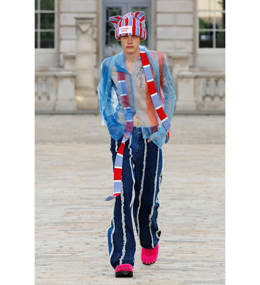 SKINNY SCARF RED/BLUE