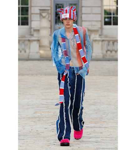 SKINNY SCARF RED/BLUE