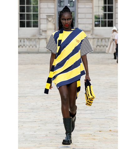 SKINNY SCARF YELLOW/NAVY