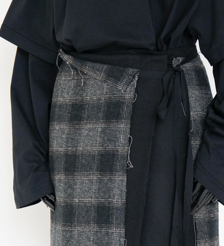 BARROW LONG WRAP SKIRT BLACK/MULTI