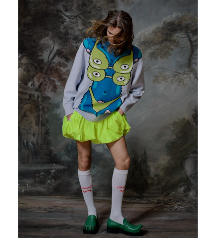 KNITTED SEXY BEASTS JUMPER BLUE