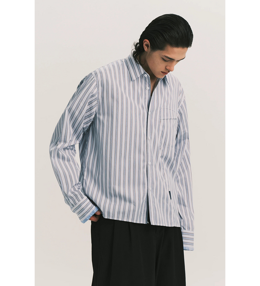 COMO LS SHIRT ASHEN BLUE