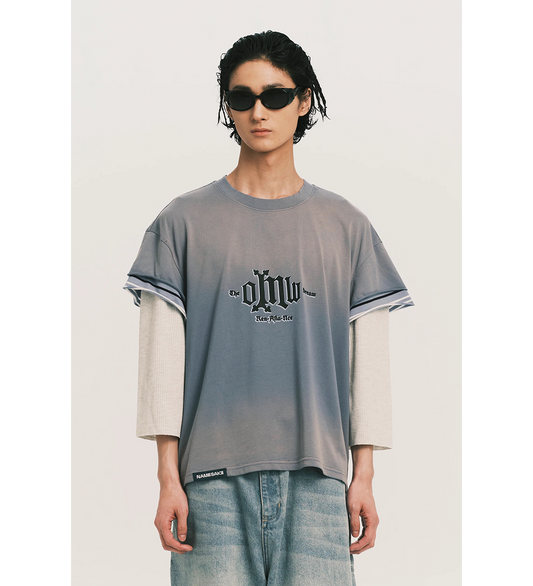 STANDY 3-LAYERED TEE FOG BLUE