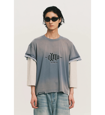 STANDY 3-LAYERED TEE FOG BLUE