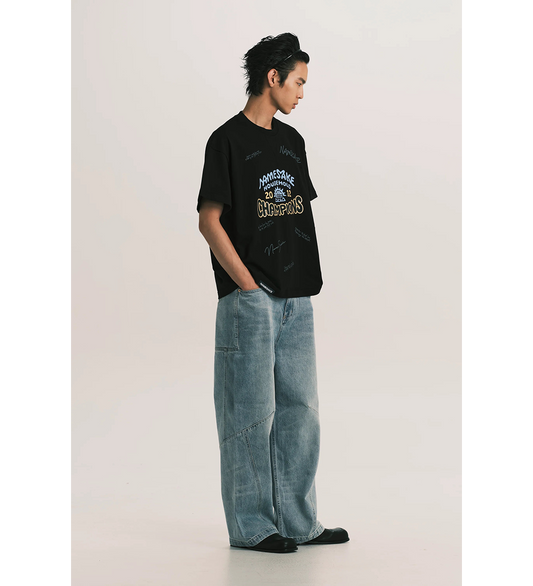TOBI OVERSIZED CHAMPION TEE EUPHORIC BLACK