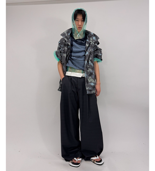 ROLLED WAIST TROUSERS DARK GREY