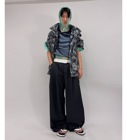 ROLLED WAIST TROUSERS DARK GREY