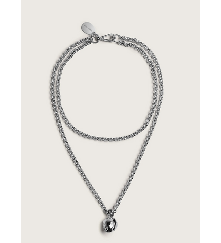 POPPY BUD PENDANT CHAIN NECKLACE SILVER