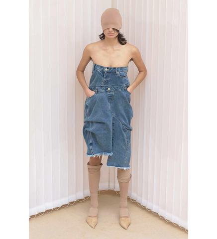 DOUBLE SKIRT DARK WASH