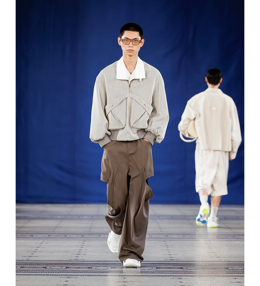 JALEN DRAPE SUITING TROUSERS SHIITAKE BROWN