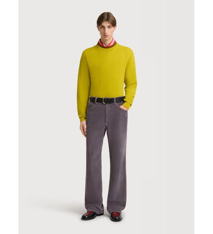 GREY CORDUROY FLARED TROUSERS EARTH