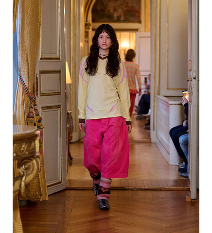 CORDUROY BAGGY LONG BERMUDAS FUCHSIA