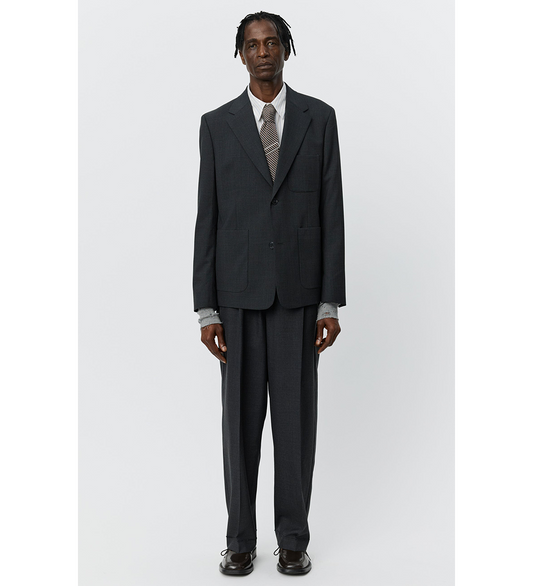 PATCH POCKET BLAZER GREY WOOL