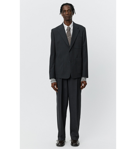 PATCH POCKET BLAZER GREY WOOL