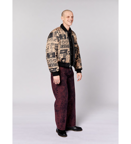 COLLAGE REVERSIBLE BOMBER JACKET BLACK/MULTI