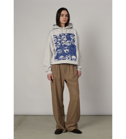 WOOL PLEATED PANTS BROWN