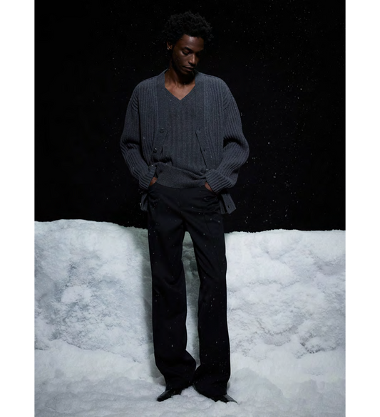 V-NECK VEST CHARCOAL