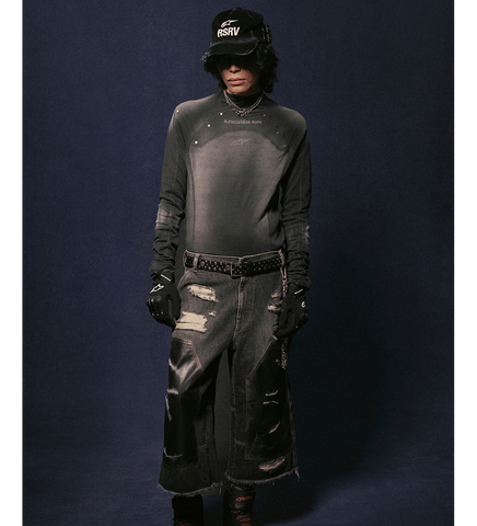 BIKER TESTER JEANS BLACK WASHED