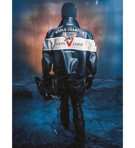 VARSITY LEATHER JACKET BLACK