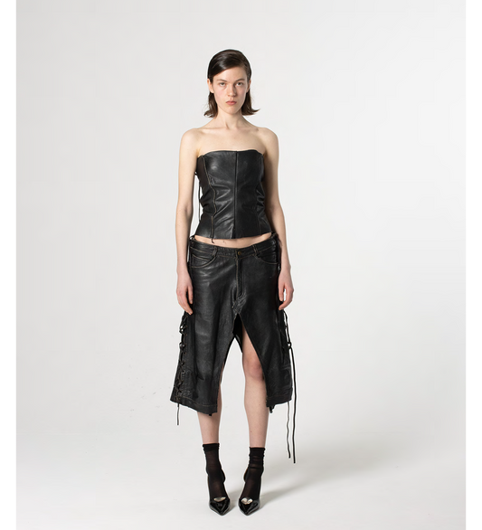 LEATHER TROUSER TOP BLACK