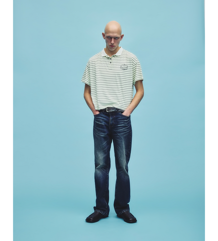 BACKPACKER STRIPED POLO WHITE/BLACK