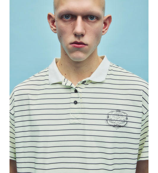BACKPACKER STRIPED POLO WHITE/BLACK