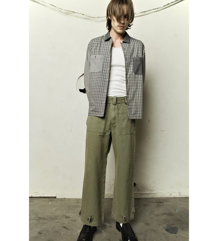 BELTED FATIGUES MILITARY GREEN