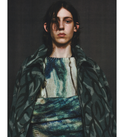 OVERSIZED PRINT SWEATER ACQUA