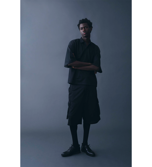 MESH CARGO SHORTS BLACK