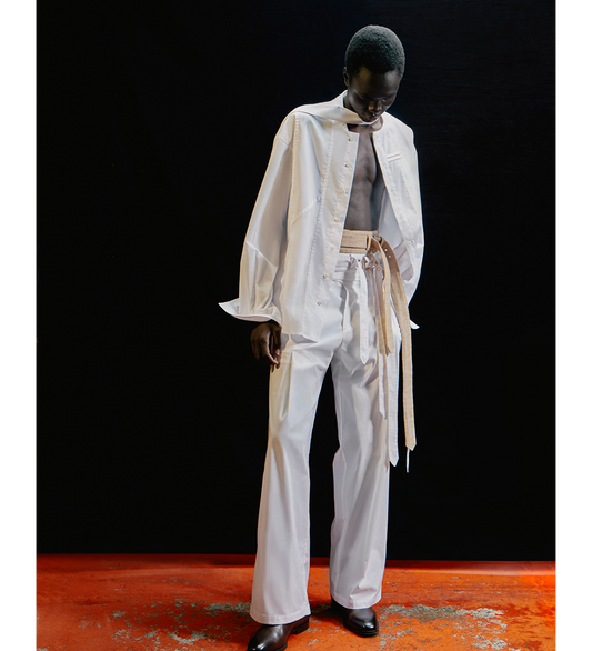 SCARF SHIRT PATCHWORK WHITE