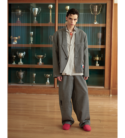 LANKA PLEATED WIDE TROUSERS PLUME GREY