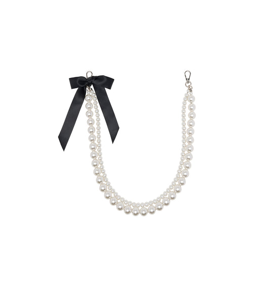 PEARL BOW STRAP PEARL/BLACK