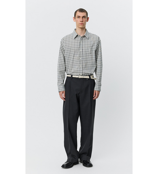 SERVICE TROUSERS DARK GREY TROPICAL WOOL
