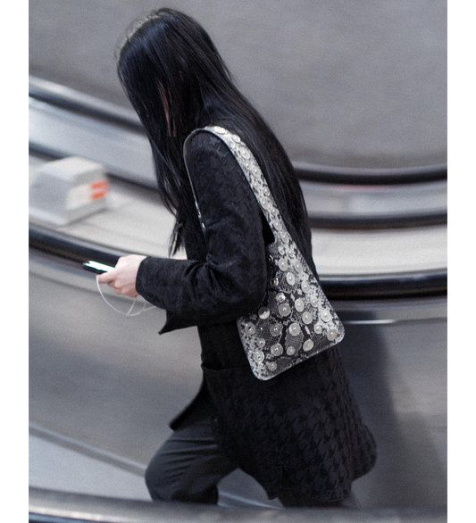 STUDS PUB BAG GREY SNAKE