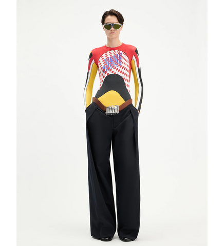 STRETCH LONG SLEEVES TOP MULTICOLOR