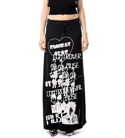 RUNWAY STAR SKIRT FADED BLACK