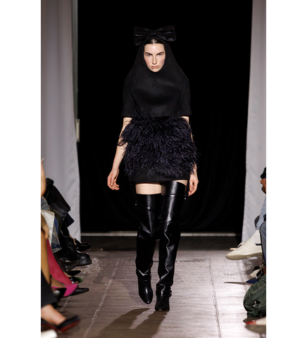 THIGH HIGH BOOT LEATHER BLACK