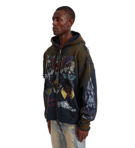 STAR ZIP UP LAVENDER MULTI