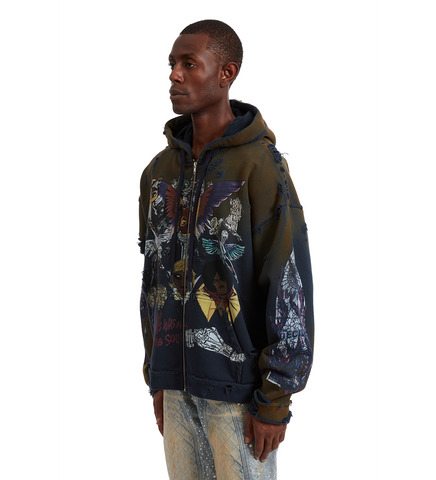 STAR ZIP UP LAVENDER MULTI