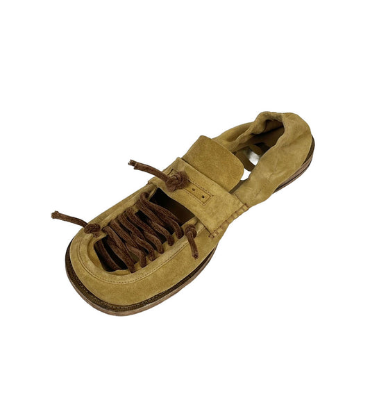 WIDE DOUGH OPEN TOE LOAFER GOLD BROWN