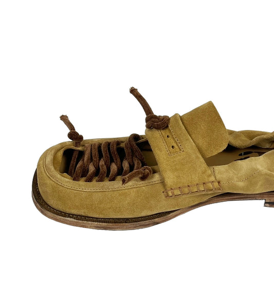 WIDE DOUGH OPEN TOE LOAFER GOLD BROWN