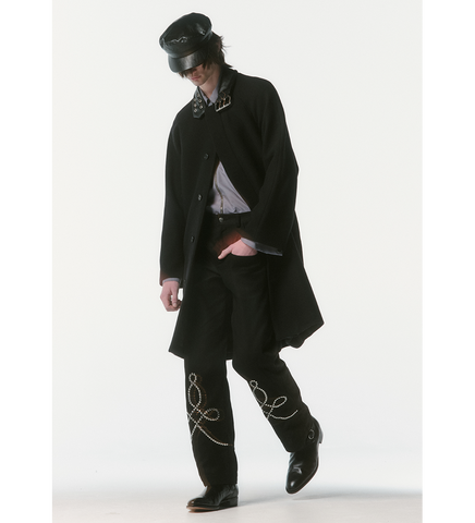 COLLAR BELT COAT BLACK NAPPA