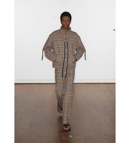 FUNNEL NECK JACKET CHECK