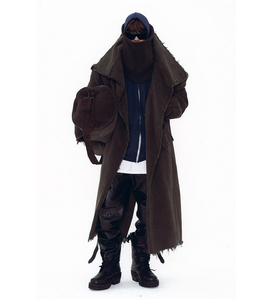 TOWEL LONG COAT BROWN
