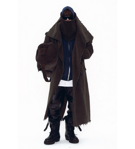 TOWEL LONG COAT BROWN