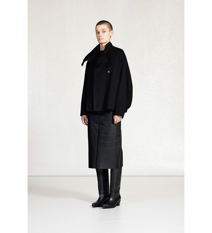 CROPPED OVERSIZED JACKET BLACK