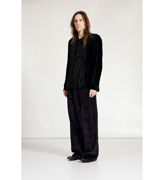 SILK VELVET SHIRT BLACK