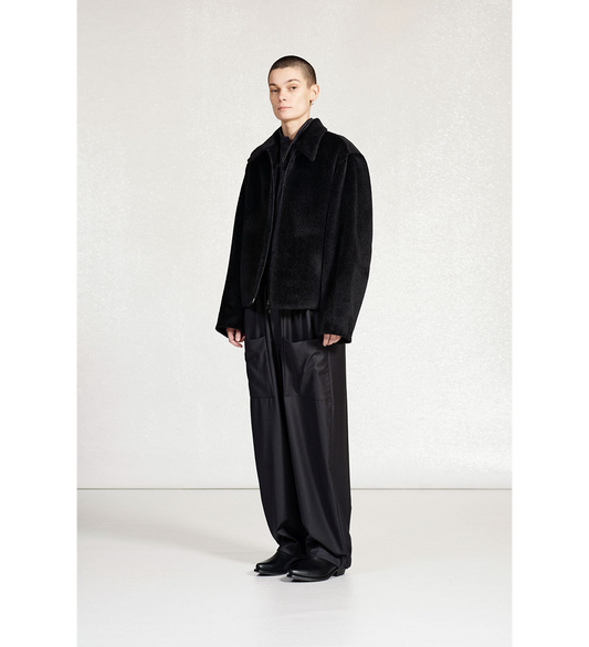 SURI ALPACA POCKET JACKET BLACK