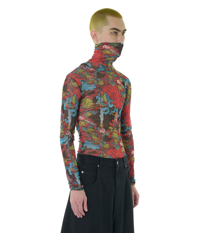 MASKED MESH TOP GUAN YU