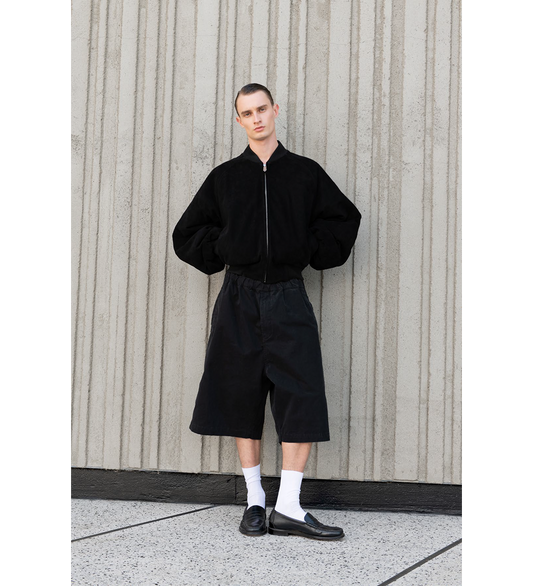 RAGLAN SUEDE BOMBER BLACK